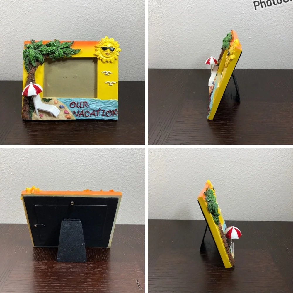 Bundle of 3 Resin Colorful 3D Art Vacation Picture Frames